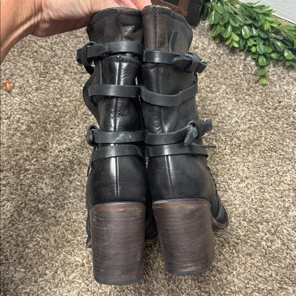 FREEBIRD BY STEVEN Baker Heeled Boots Sz 10 Black Brown - Picture 9 of 15